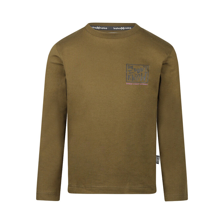 Koko Noko boys’ long-sleeved top, army green and purple | M60846-37