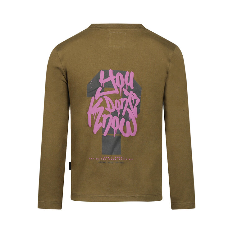 Koko Noko boys’ long-sleeved top, army green and purple | M60846-37