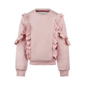Koko Noko girls’ jumper, pink with ruffles, stretch