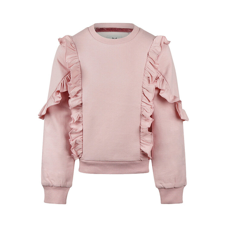 Koko Noko girls’ jumper, pink with ruffles, stretch | M60911-37