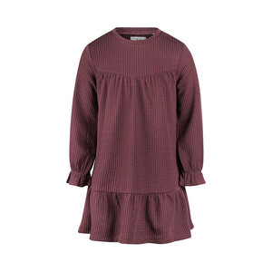 Koko Noko girls’ dress, dark purple, ribbed fabric