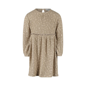 Koko Noko Mädchenkleid taupe mit Blumenmuster