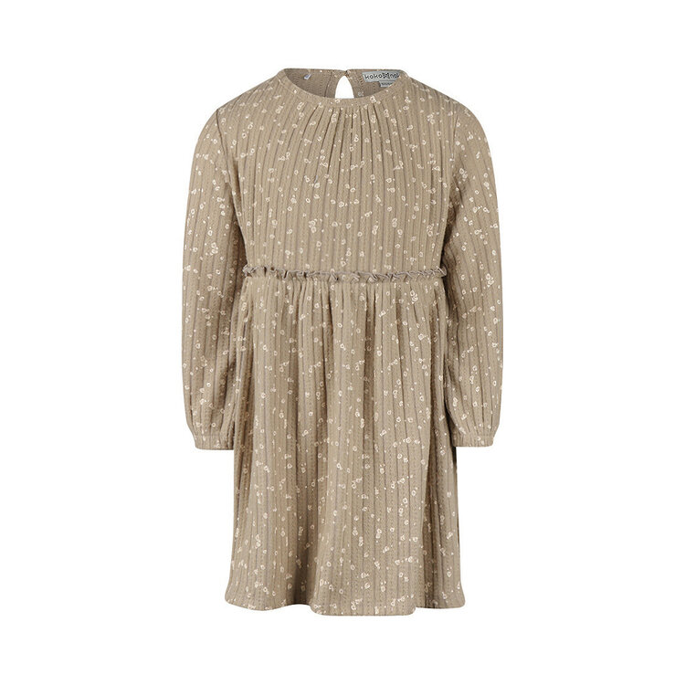 Koko Noko Mädchenkleid taupe mit Blumenmuster | M60922-37