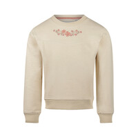 Koko Noko Mädchenpullover cremefarben mit Blumenmuster