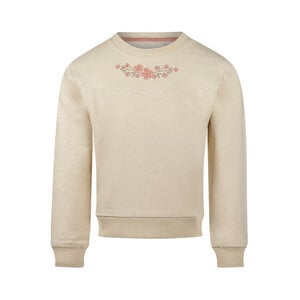 Koko Noko Mädchenpullover cremefarben mit Blumenmuster