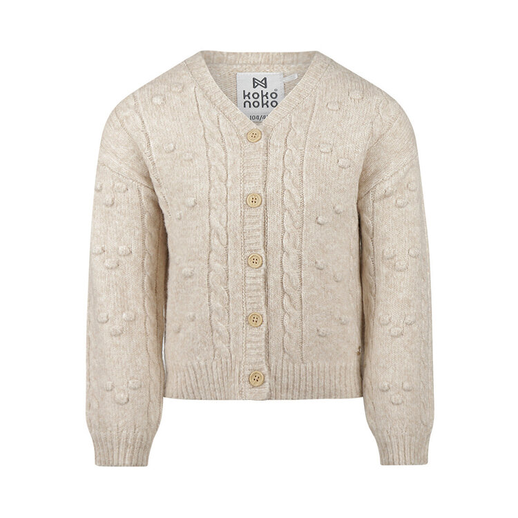 Koko Noko Mädchenweste cremefarben gestrickt | M60928-37