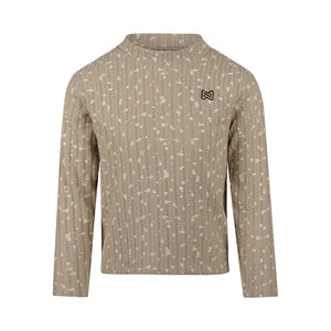 Koko Noko Mädchen-Langarmshirt taupe mit Blumenmuster