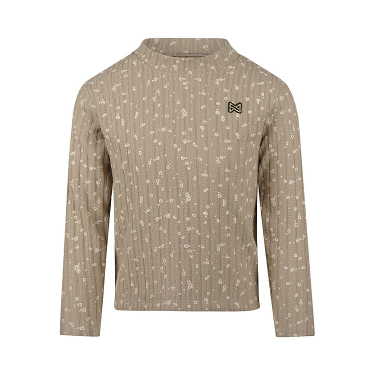 Koko Noko girls’ long-sleeved top, taupe, floral | M60929-37