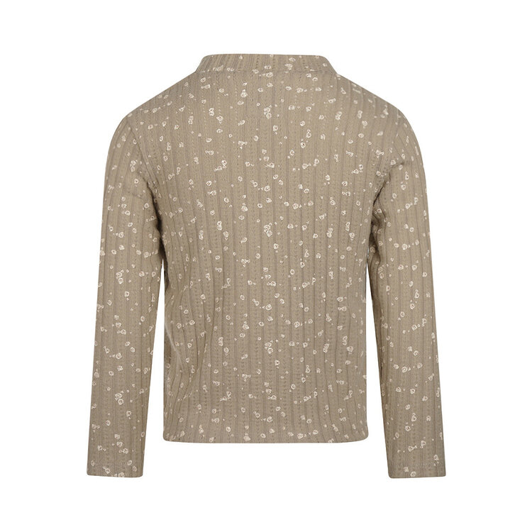Koko Noko girls’ long-sleeved top, taupe, floral | M60929-37