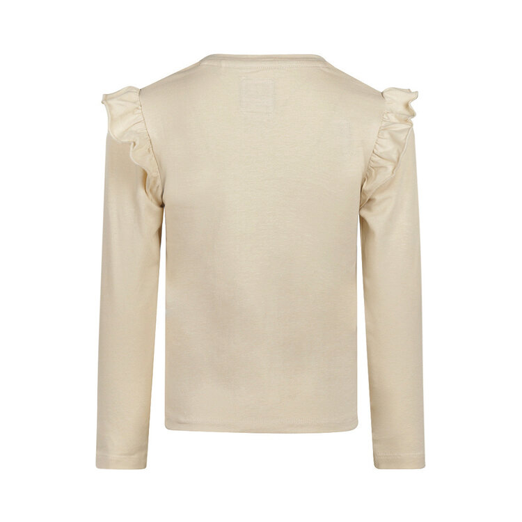 Koko Noko girls’ long-sleeved top, off-white, smocked with ruffles | M60931-37