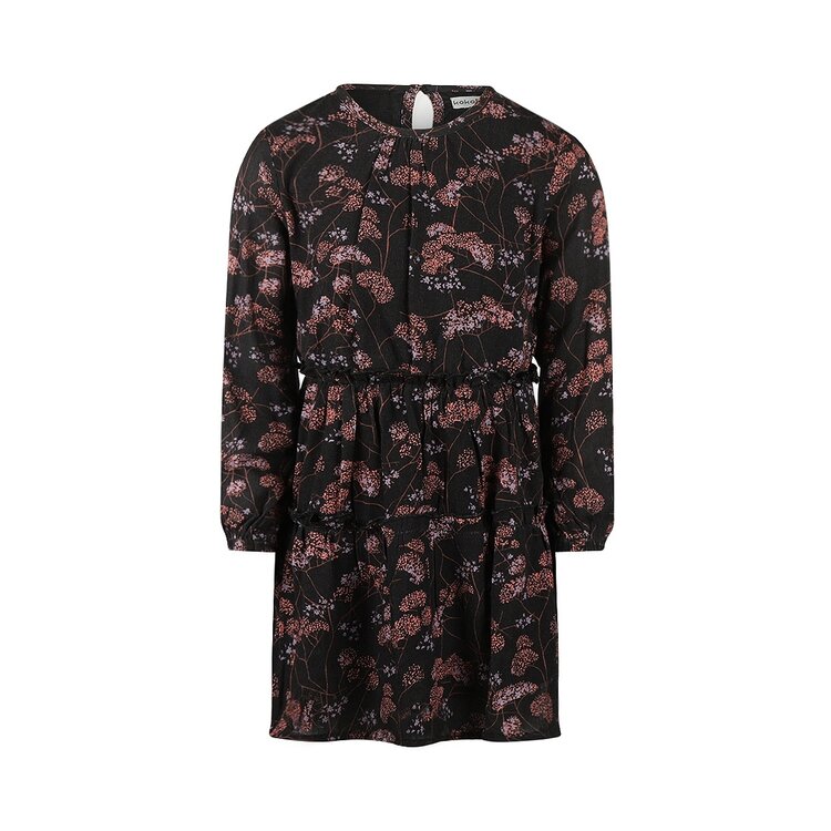Koko Noko meisjes jurk zwart bloemen | M60940-37