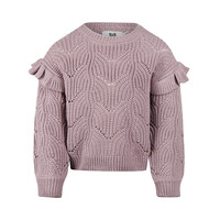 Koko Noko girls’ jumper, lilac, knitted, ruffles