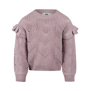 Koko Noko meisjes trui lila gebreid ruffles