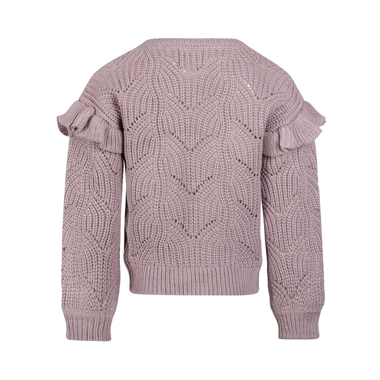 Koko Noko meisjes trui lila gebreid ruffles | M60941-37