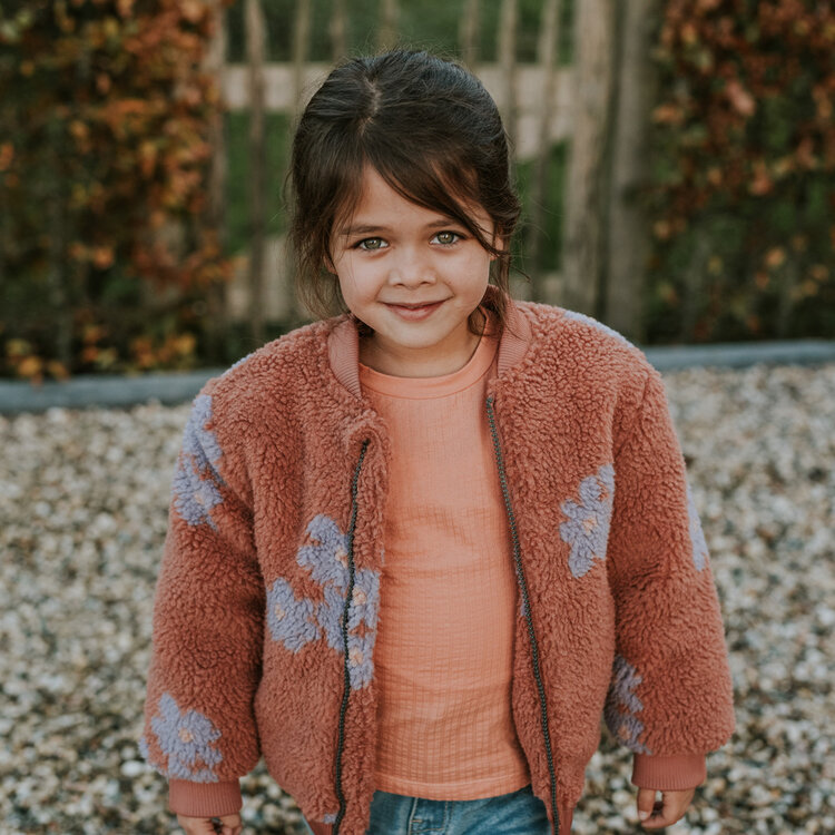Koko Noko Mädchen-Langarmshirt hellbraun mit Rüschen | M60949-37