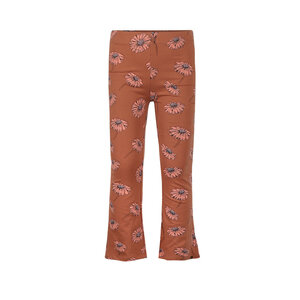 Koko Noko Mädchen-Leggings mit ausgestelltem Bein, braun mit Blumenmuster