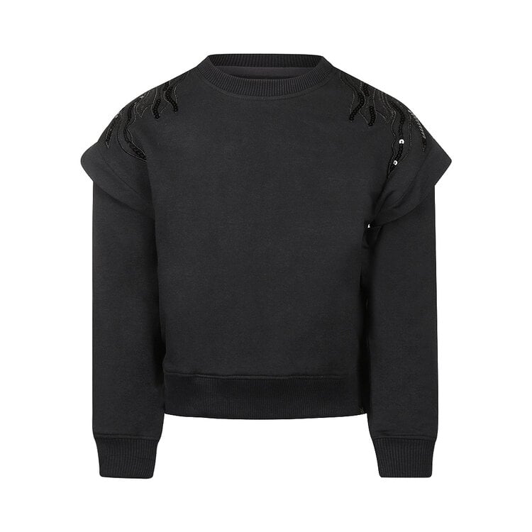 Koko Noko Mädchen-Pullover, schwarz, mit Pailletten | M60960-37
