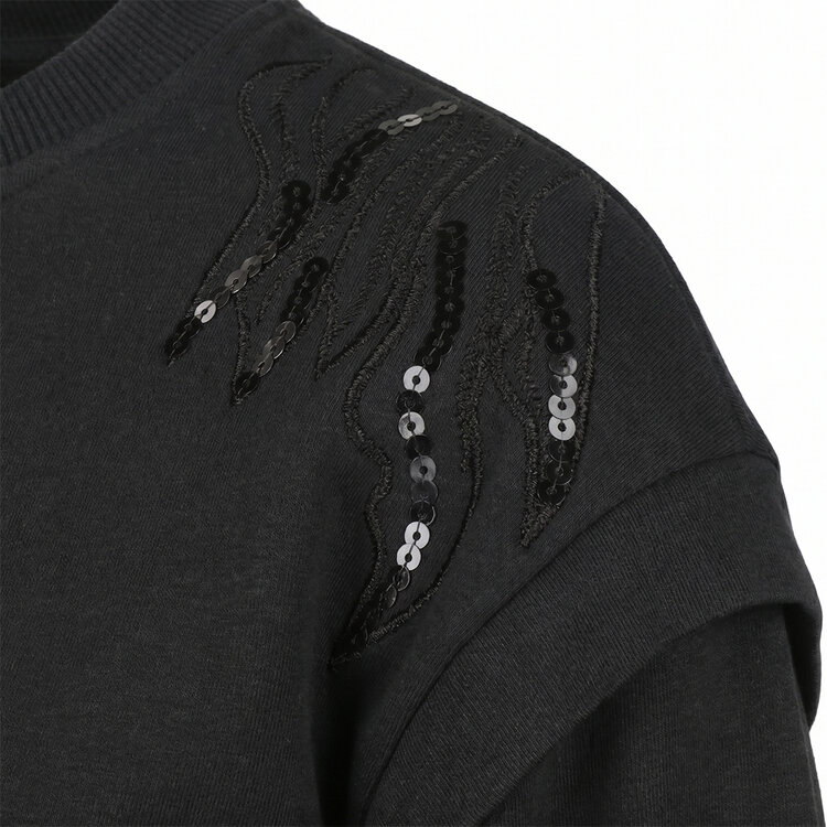 Koko Noko meisjes sweater zwart pailletten | M60960-37
