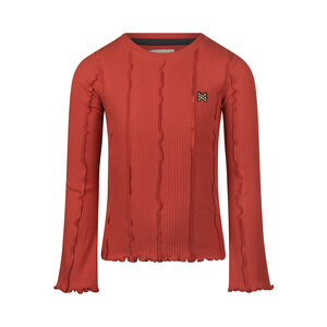 Koko Noko Mädchen-Langarmshirt, rot, mit Rüschen