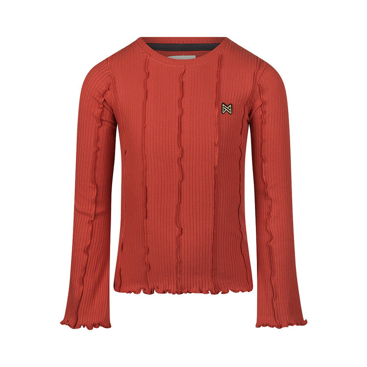 Koko Noko girls’ long-sleeved top, red with ruffles | M60962-37
