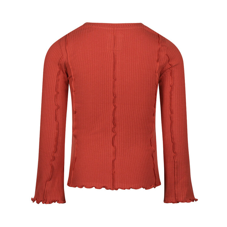 Koko Noko girls’ long-sleeved top, red with ruffles | M60962-37