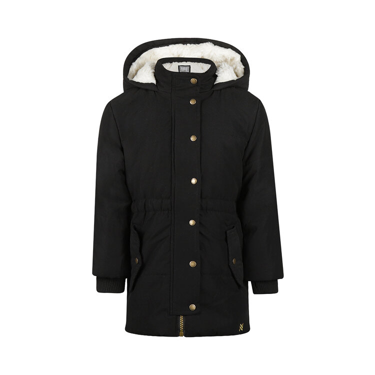 Koko Noko meisjes winterjas zwart parka waterafstotend | M60975-37