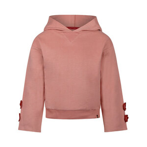 Koko Noko Mädchen-Hoodie, rosa, mit gehäkelten Blumen