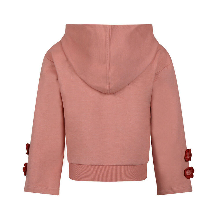 Koko Noko meisjes hoodie roze gehaakte bloemen | M60983-37