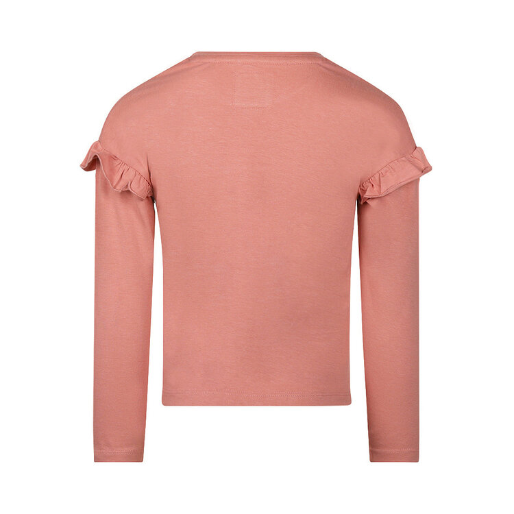 Koko Noko girls’ long-sleeved top, pink, ruffles, stretch | M60988-37