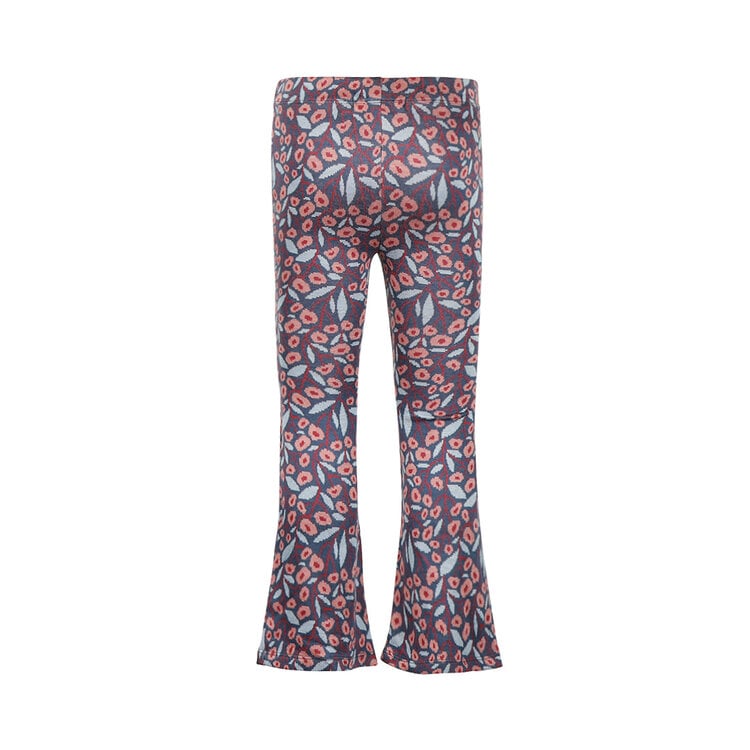 Koko Noko meisjes broek blauw flared bloemenprint | M60990-37