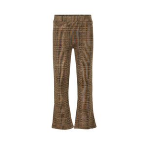 Koko Noko meisjes flared broek zwart bruin geruit