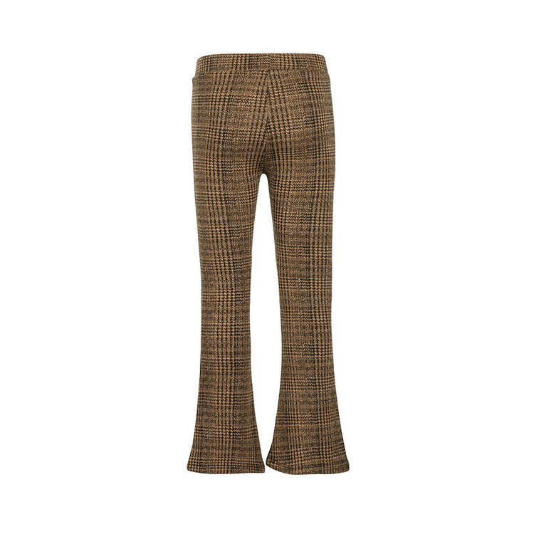 Koko Noko meisjes flared broek zwart bruin geruit | M60963-37