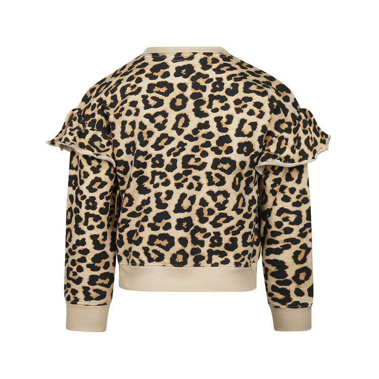 Koko Noko girls’ jumper, off-white with leopard print and ruffles | M60964-37