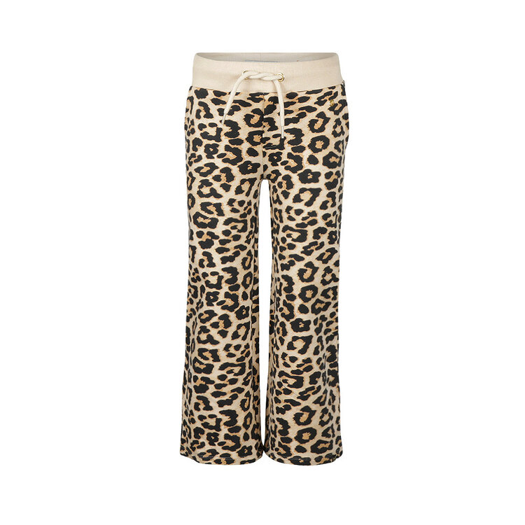 Koko Noko meisjes wide leg joggingbroek off white panterprint | M60967-37