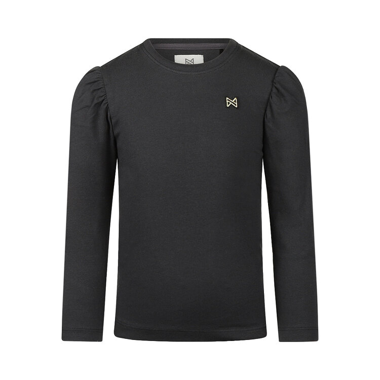 Koko Noko girls’ long-sleeved top, black, puff sleeves | M60971-37