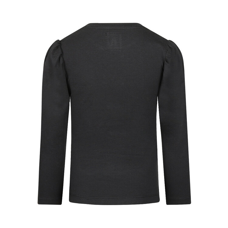 Koko Noko girls’ long-sleeved top, black, puff sleeves | M60971-37