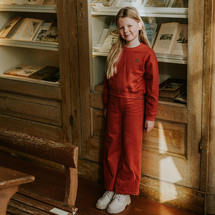 Koko Noko meisjes joggingbroek rood wide leg | M60972-37