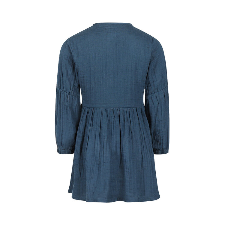 Koko Noko Mädchenkleid, blau, mit Blumenstickerei | M60992-37