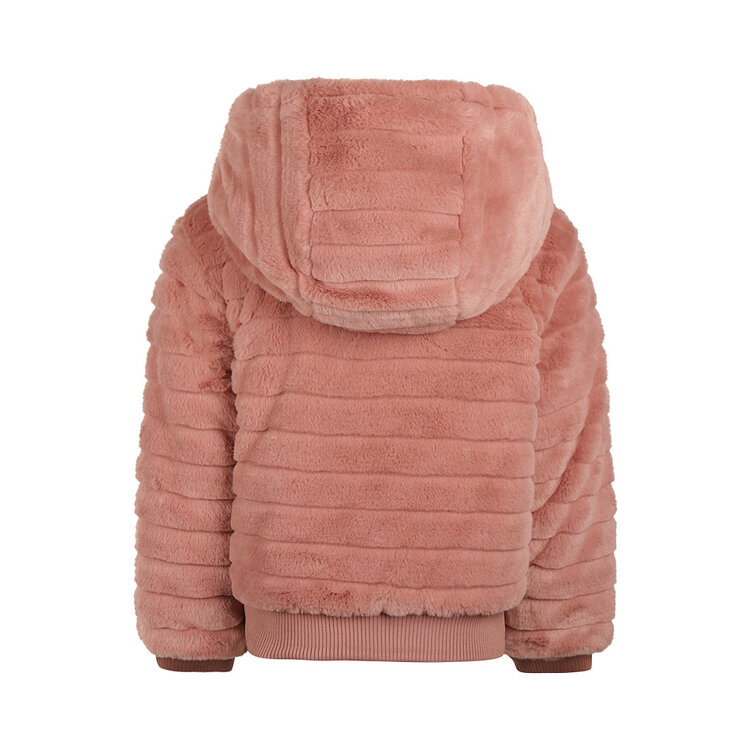 Koko Noko meisjes winterjas roze teddy capuchon | M60994-37