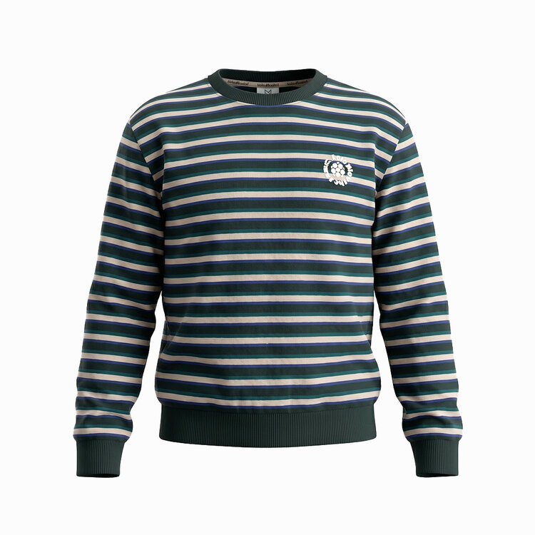 Koko Noko jongens sweater donkergroen gestreept | MX60802-37