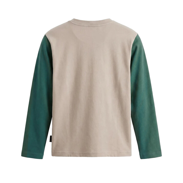 Koko Noko jongens longsleeve donkergroen beige colorblock | MX60803-37