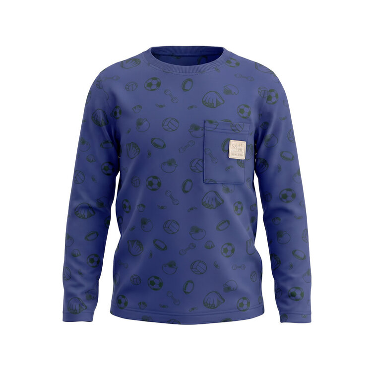 Koko Noko jongens longsleeve blauw sport | MX60807-37