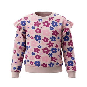 Koko Noko Mädchen-Pullover beige Blumen Rüschen