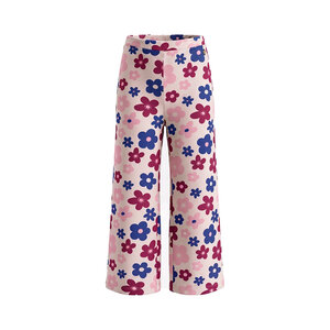 Koko Noko Mädchen-Hose mit weitem Bein, beige, Blumenmuster
