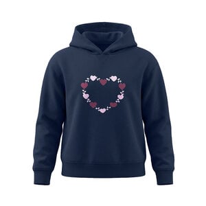 Koko Noko girls’ hoodie, dark blue, hearts