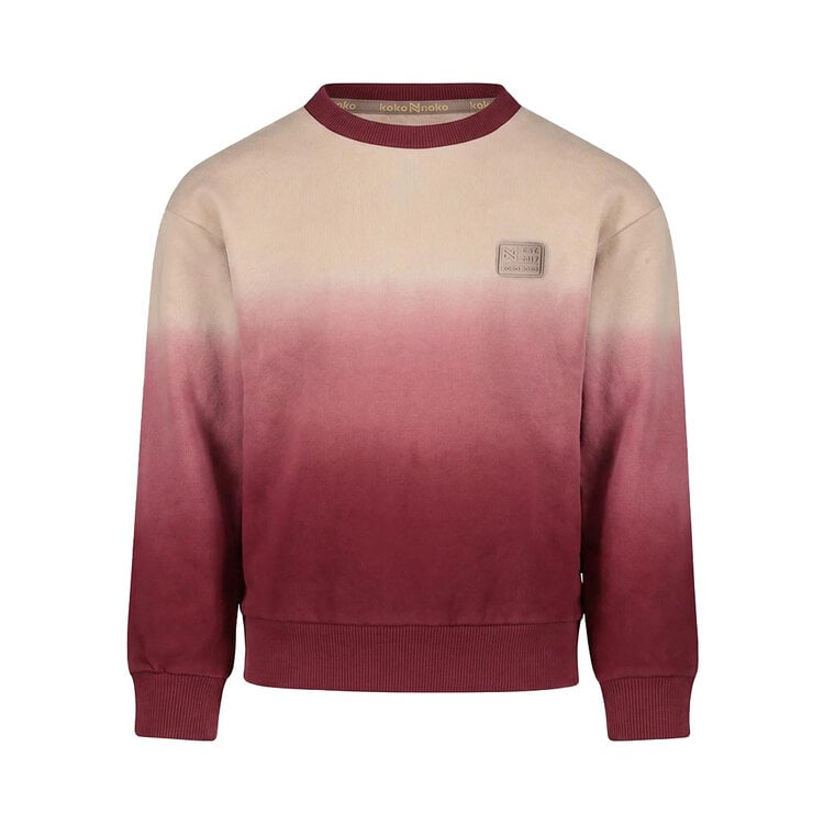 Koko Noko boys’ loose-fit jumper, red and beige ombre | MX60812-37