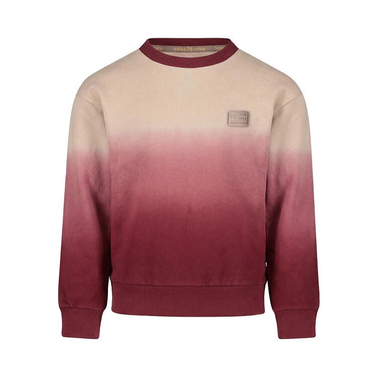 Koko Noko jongens loose fit sweater rood beige ombre | MX60812-37