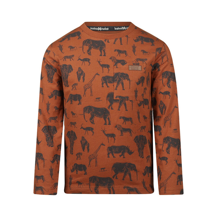 Koko Noko boys’ long-sleeved top, orange, safari | M60831-37