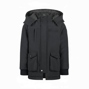 Koko Noko Jungen-Winterjacke, dunkelgrauer Parka, wasserabweisend