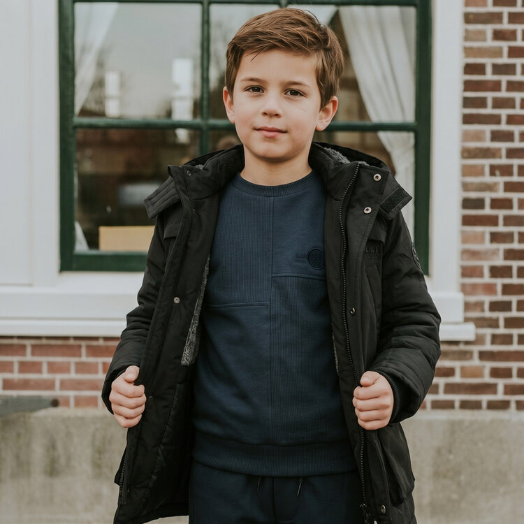 Koko Noko boys’ winter coat, dark grey parka, water-repellent | M60877-37VGT
